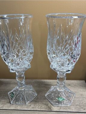 ♻️ Hurricane St. George Lead Crystal  2 Candle Holder 4-Pc